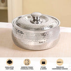 Hammered Stainless Steel Double Walled Casserole 2000ml Nestasia