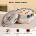 Hammered Stainless Steel Double Walled Casserole 2000ml Nestasia