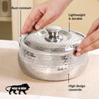 Hammered Stainless Steel Double Walled Casserole 2000ml Nestasia
