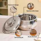 Hammered Stainless Steel Insulated Casserole 3000ml Nestasia