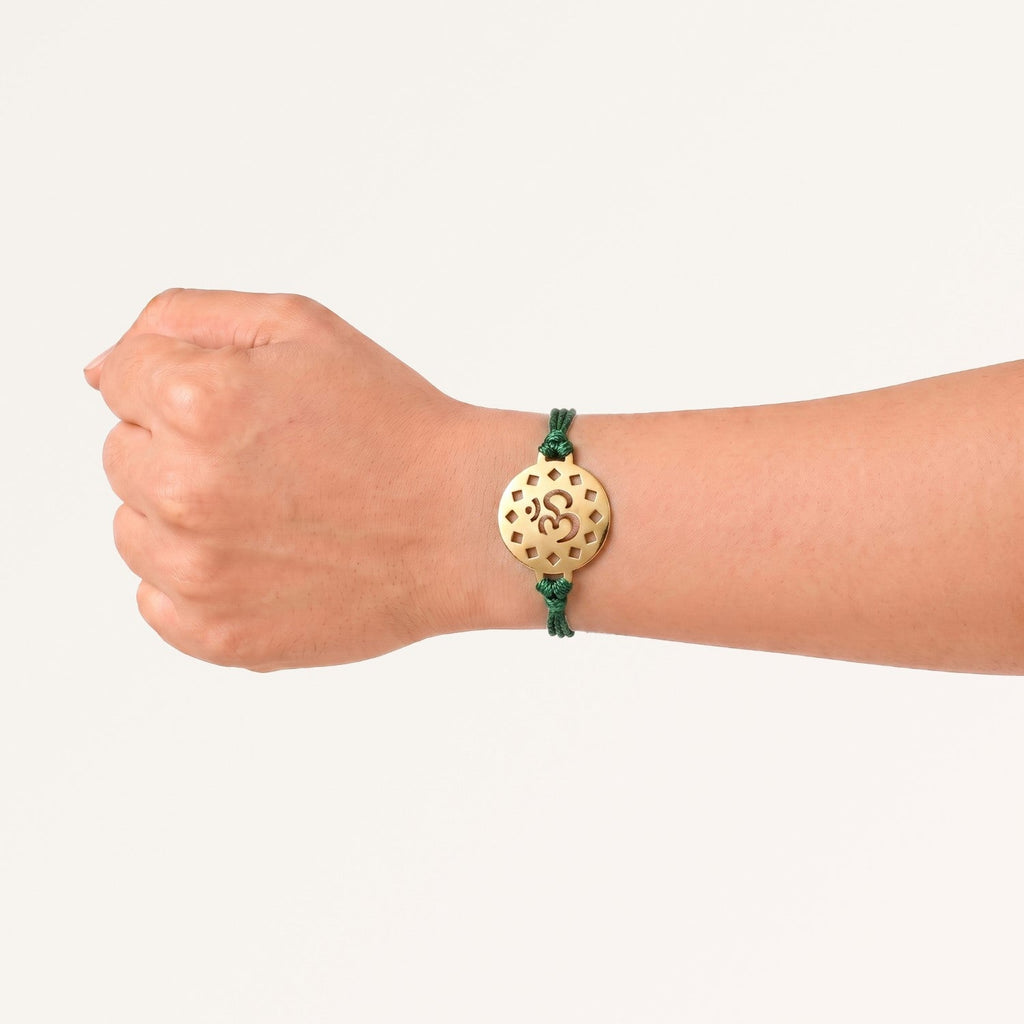 Om Pure Brass Rakhi Gift Set Nestasia