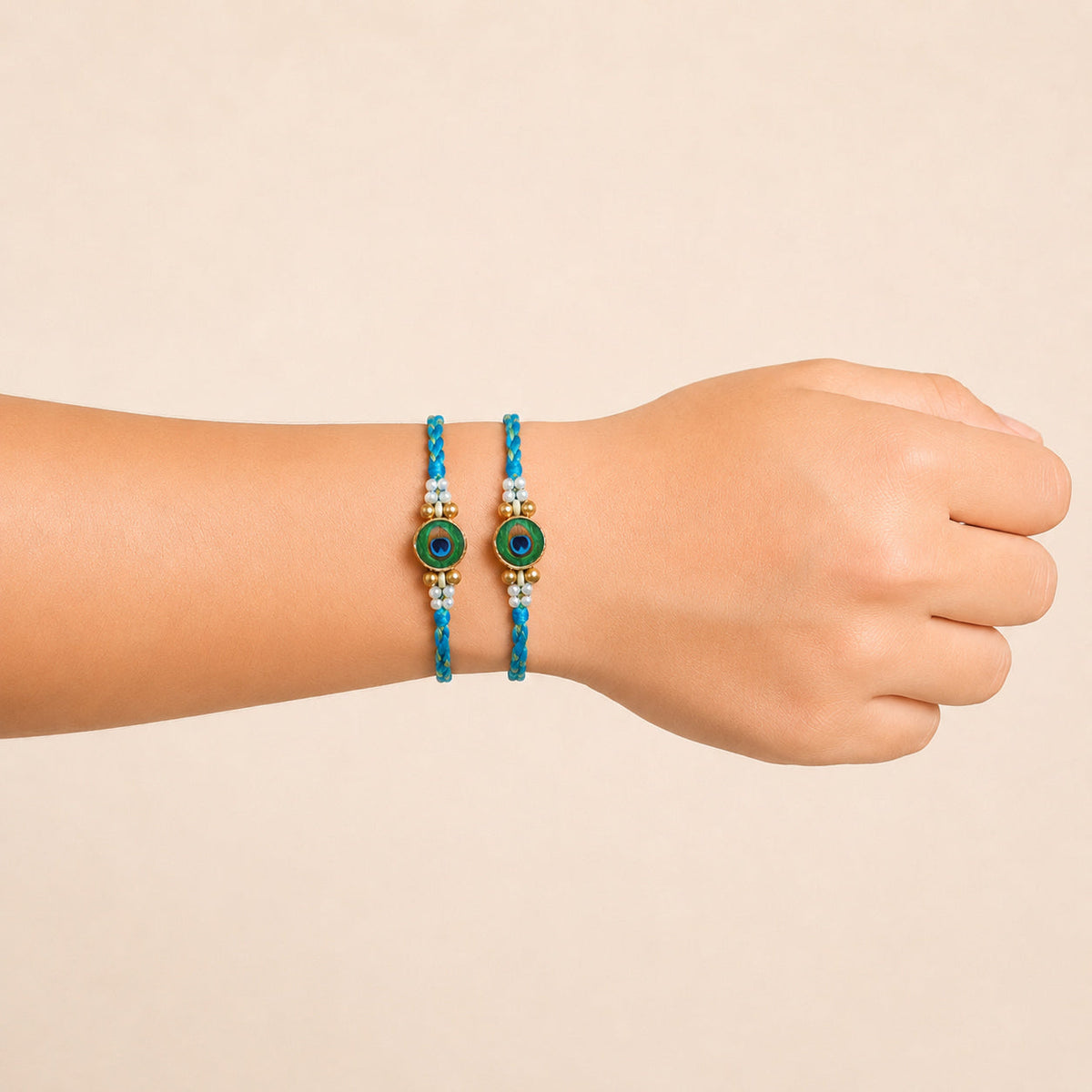 Peacock Charm Rakhi Gift Set Nestasia