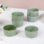 Sera Set Of 6 Round Ceramic Small Bowl Sage Green 200ml Nestasia