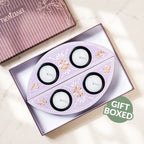 Handpainted Linea Wooden Tealight Holder With Candles Lavender Set Of 2 Nestasia