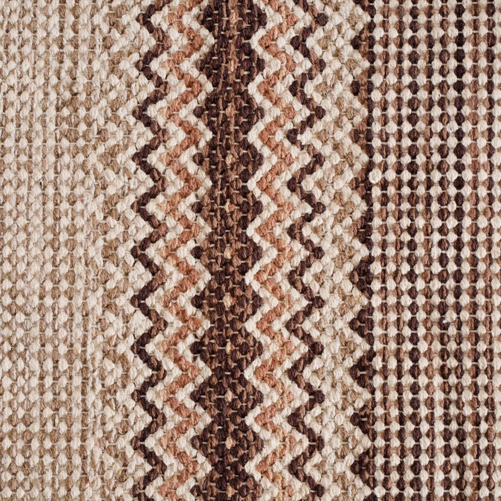 Flat Weave Zigzag Handwoven Cotton Dari Carpet 69x36 Inch Nestasia