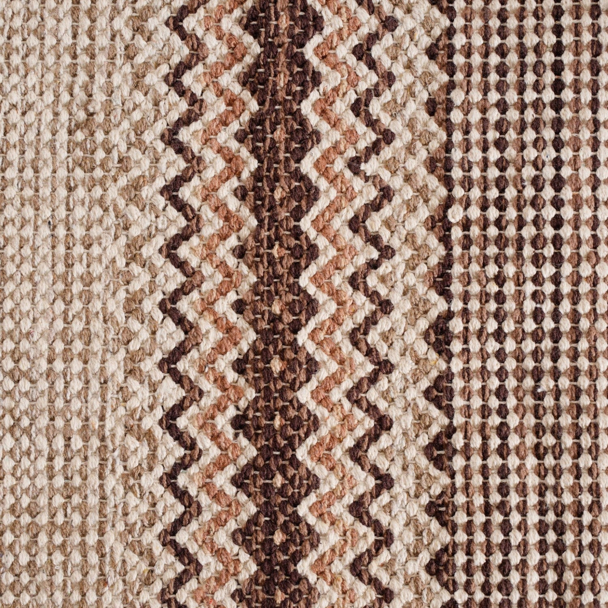 Flat Weave Zigzag Handwoven Cotton Dari Carpet 69x36 Inch Nestasia