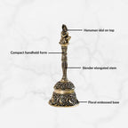 Hanuman Pure Brass Ghanti For Mandir With Gift Box 10cm Nestasia
