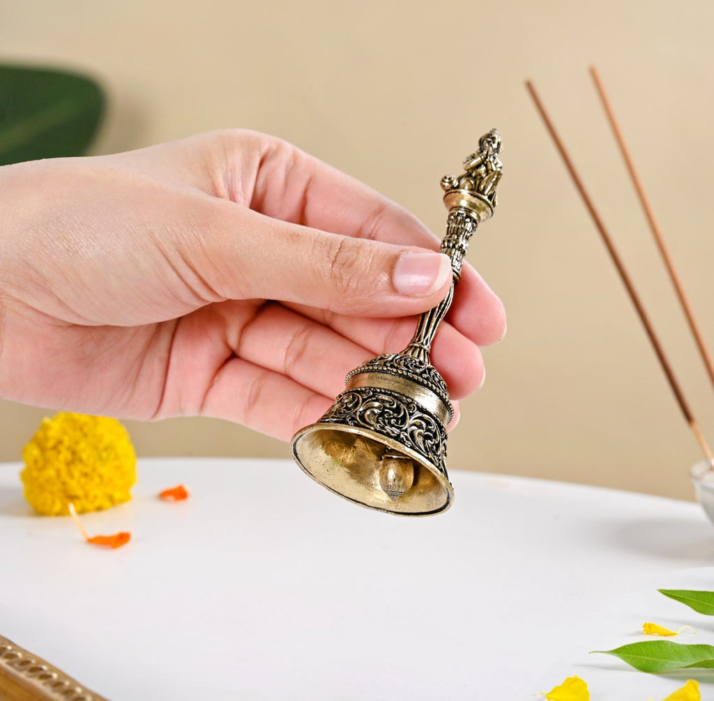Hanuman Pure Brass Ghanti For Mandir With Gift Box 10cm Nestasia