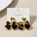 Heart And Bow Dangle Earrings Nestasia
