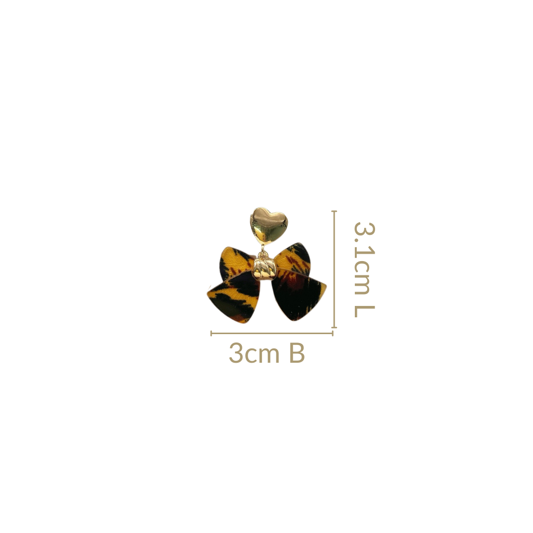 Heart And Bow Dangle Earrings Nestasia