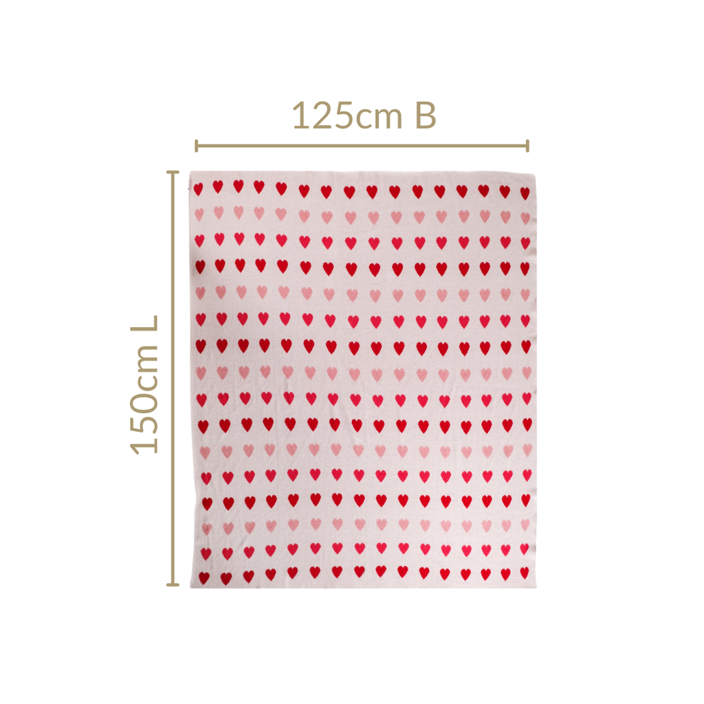 Knitted Throw Hearts Nestasia