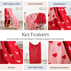 Heart Knitted Throw Blanket Nestasia