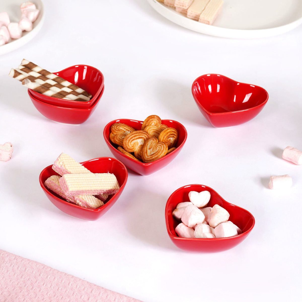 Heart Shaped Bowls Set of 6 Nestasia
