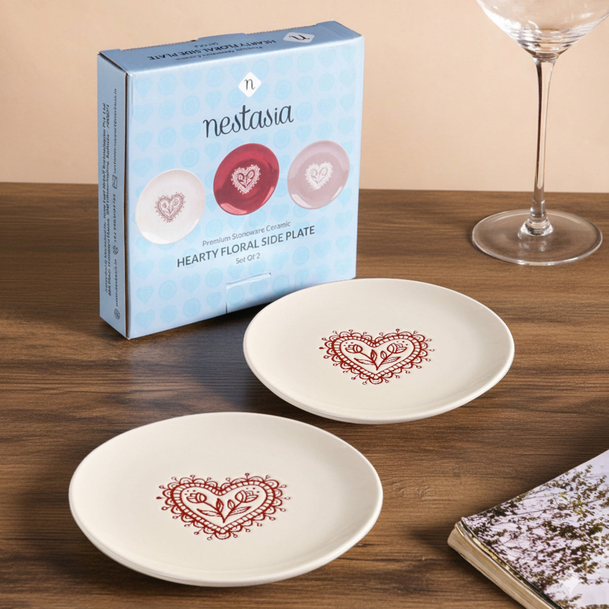 Hearty Ceramic Small Plate Cream Set Of 2 15cm Nestasia
