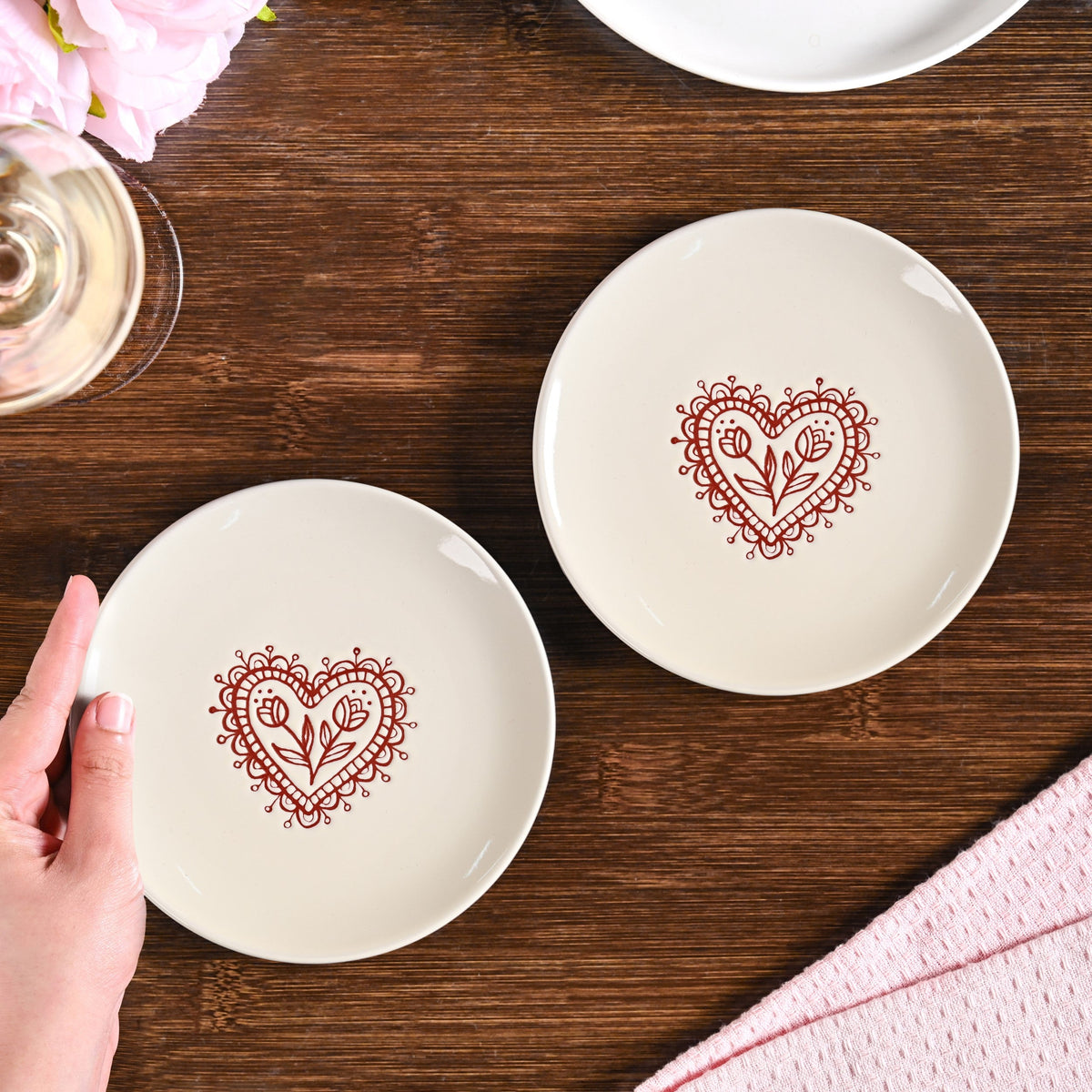 Hearty Ceramic Small Plate Cream Set Of 2 15cm Nestasia