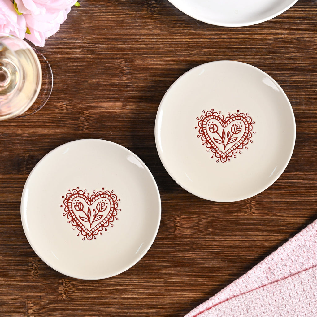 Hearty Ceramic Small Plate Cream Set Of 2 15cm Nestasia