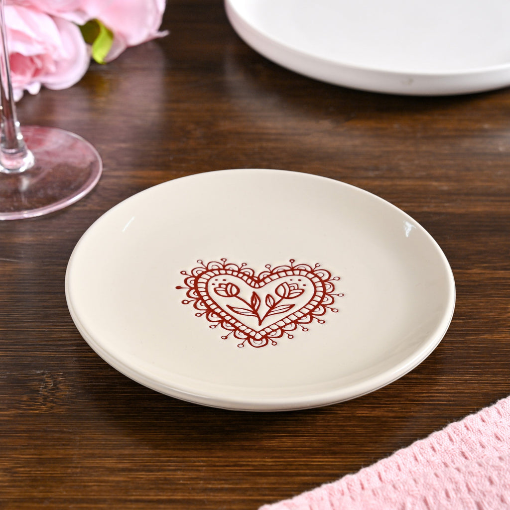 Hearty Ceramic Small Plate Cream Set Of 2 15cm Nestasia