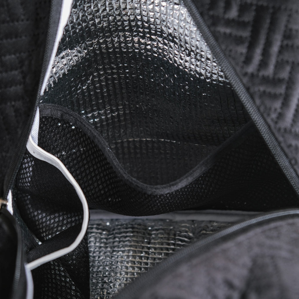 Sling Velvet Thermal Insulated Lunch Bag Black Nestasia