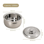 Heat Lock Stainless Steel Casserole 1500ml Nestasia