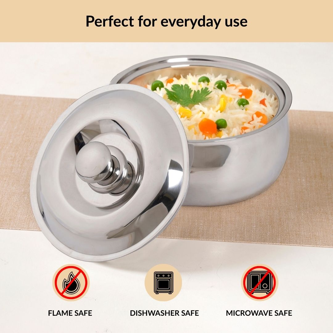Heat Lock Stainless Steel Casserole 1500ml Nestasia