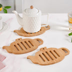 Teapot Trivet With Heat Resistant Bamboo Set Of 3 Nestasia
