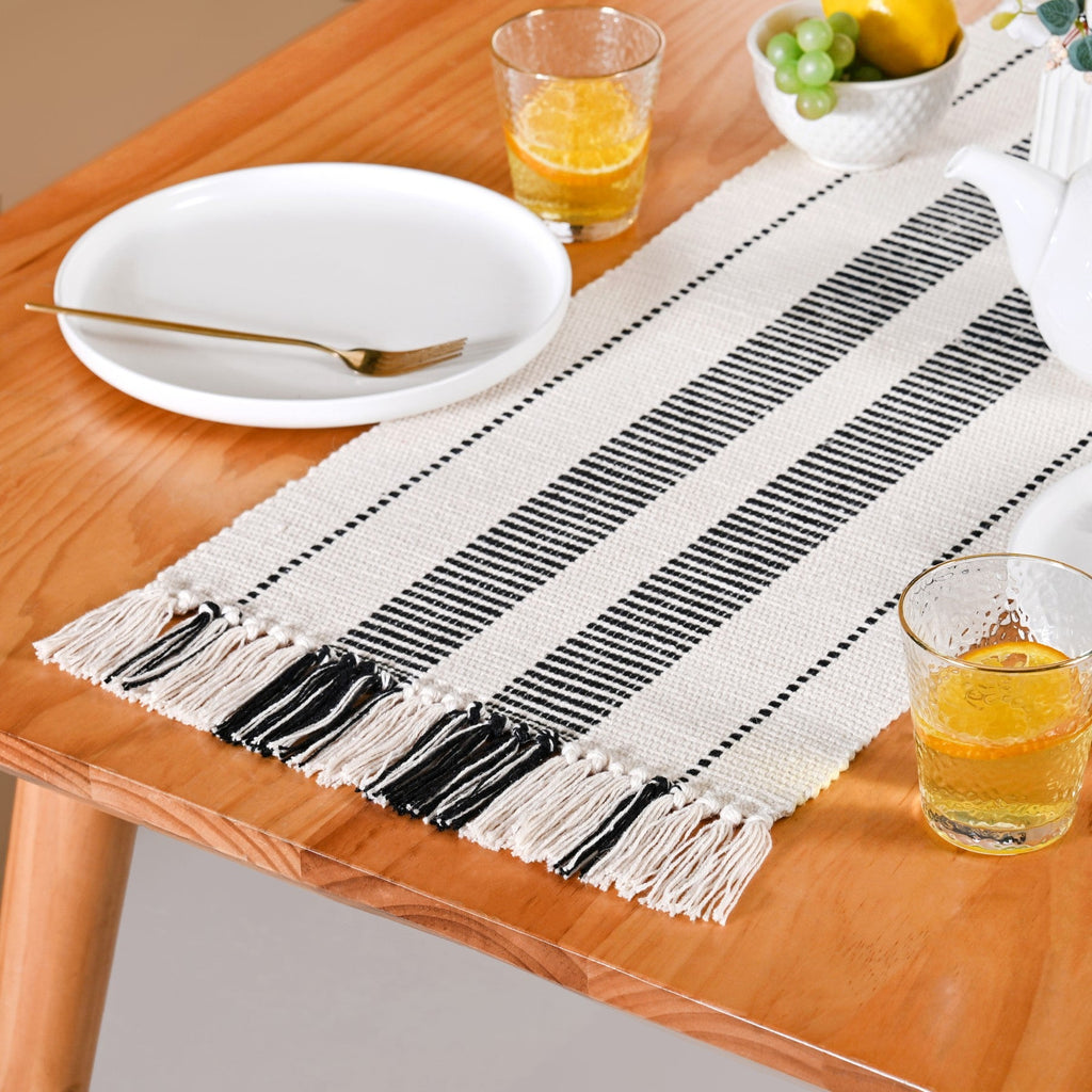 Heritage Loom Fringed Cotton Runner 180x33cm Nestasia