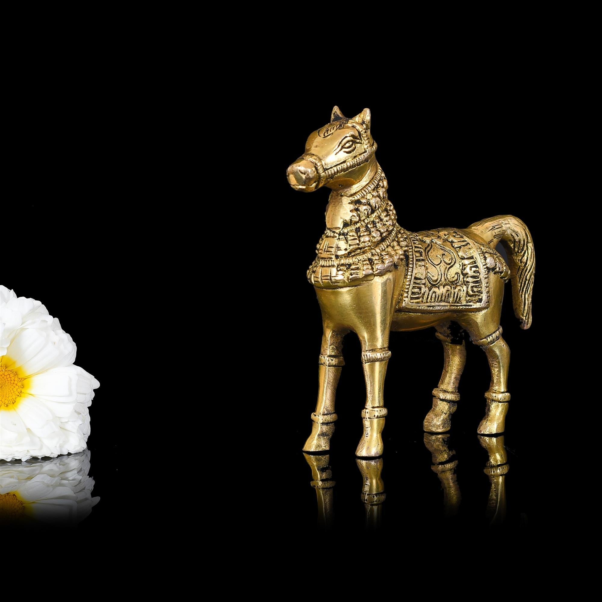 Brass Royal Horse Statue Animal Decor Vedansh Craft