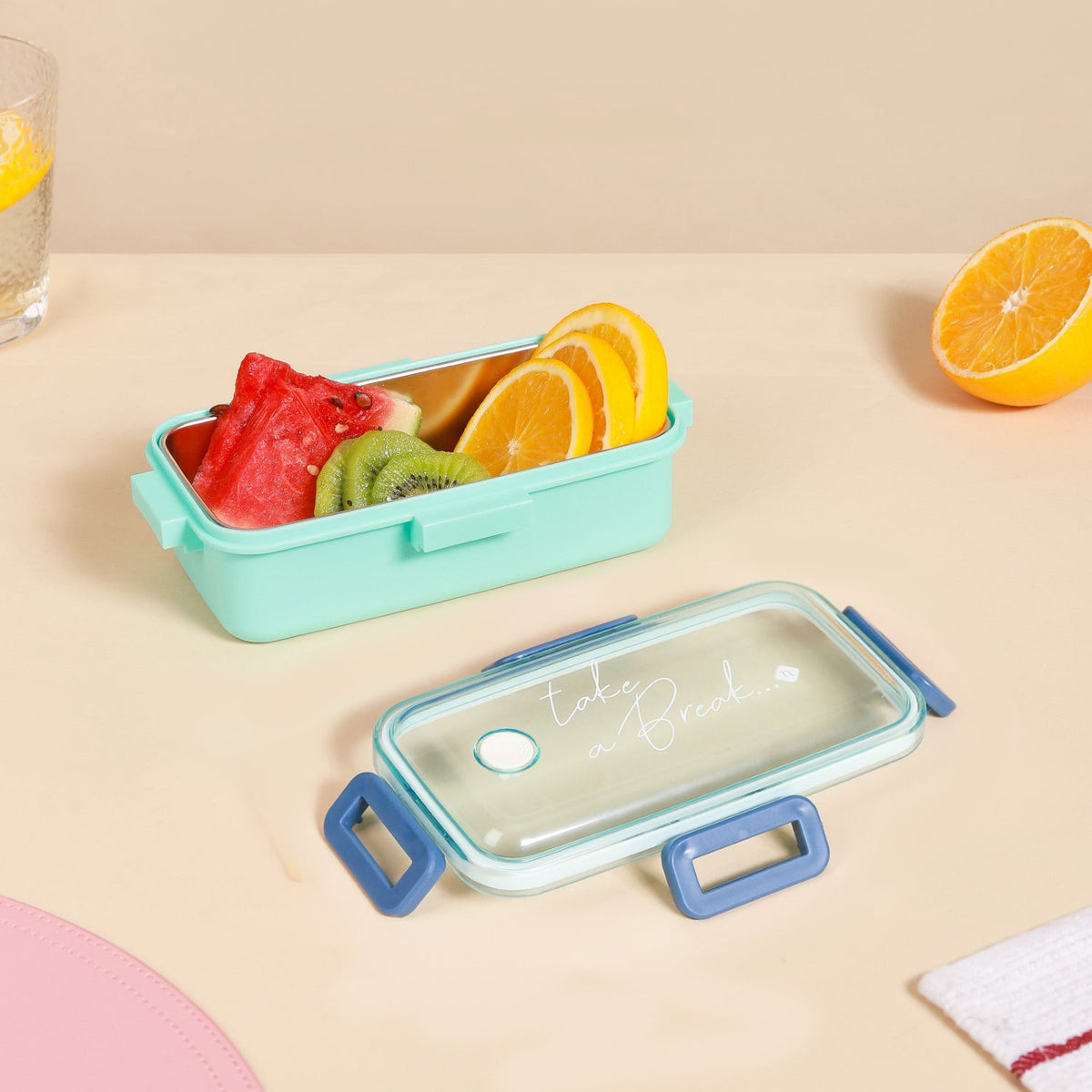 Stainless Steel Lunch Box Small Mint 530ml Nestasia