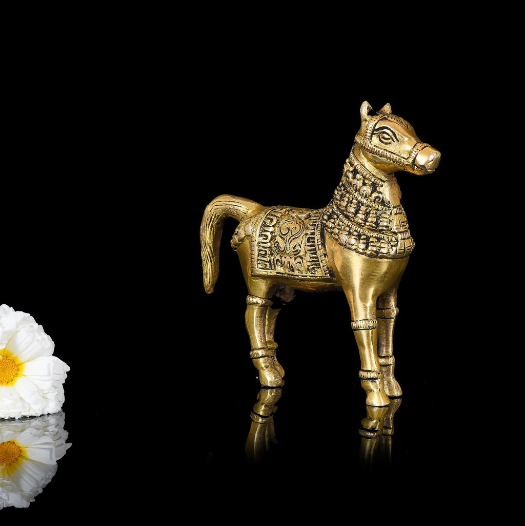 Brass Royal Horse Statue Animal Decor Vedansh Craft