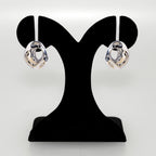 Fluid Hollow Oval Silver Statement Earrings Nestasia