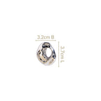 Fluid Hollow Oval Silver Statement Earrings Nestasia