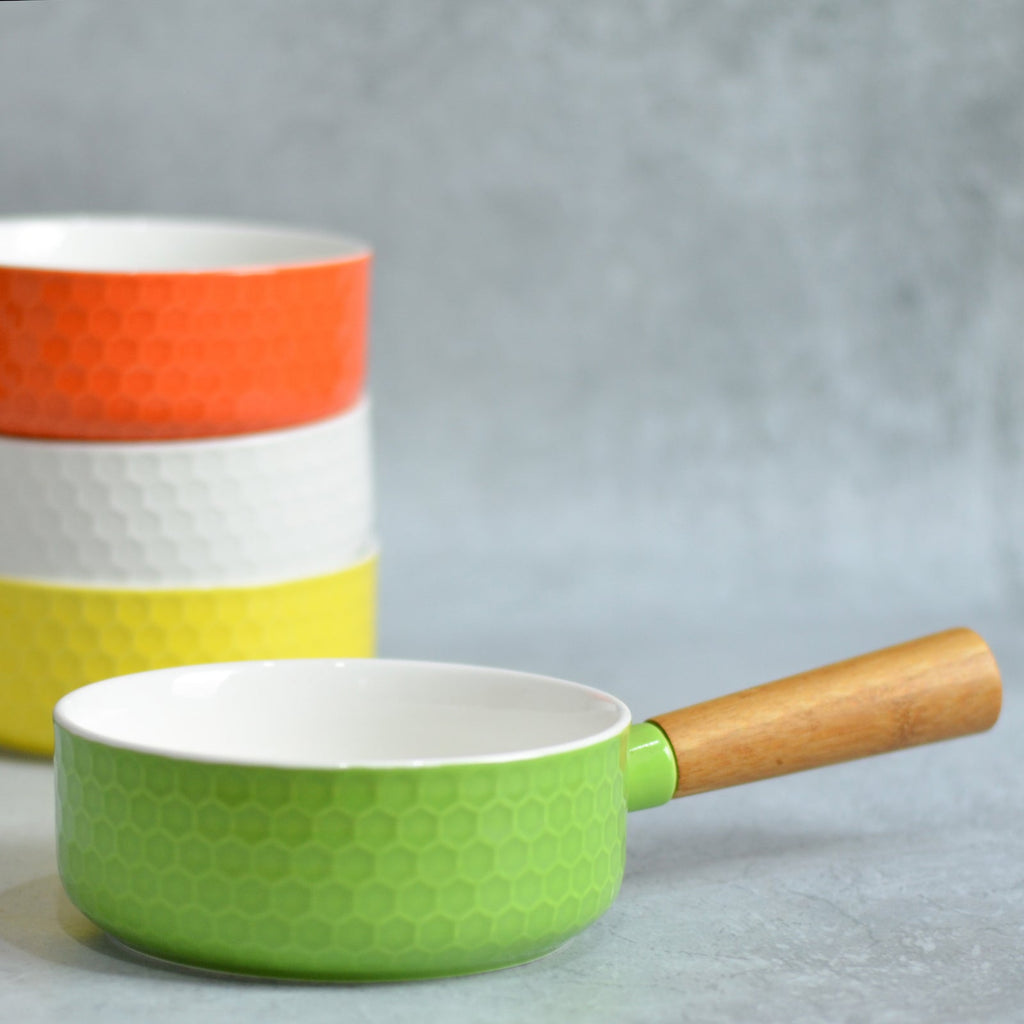 Light Green Bowl with Handle Nestasia
