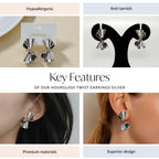 Hourglass Twist Earrings Silver Nestasia