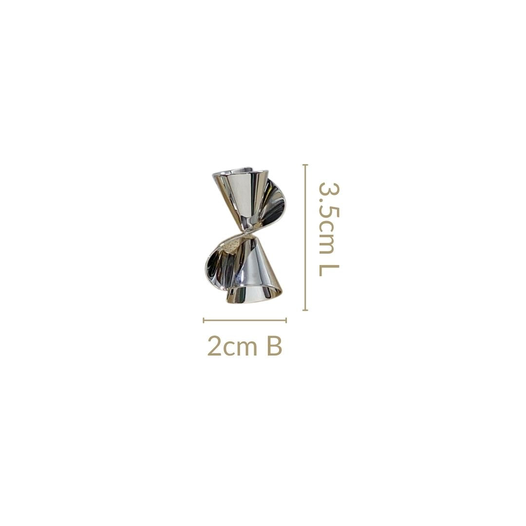 Hourglass Twist Earrings Silver Nestasia