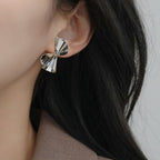 Hourglass Twist Earrings Silver Nestasia