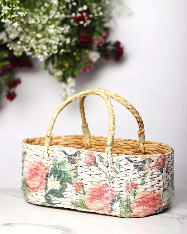 Handmade Seagrass Gift Hamper Basket for Elegant Home Storage and Gifting