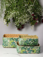 Handwoven Seagrass Organiser Set of 3 for Multipurpose Storage, Decorative Shelf, and Tabletop Use