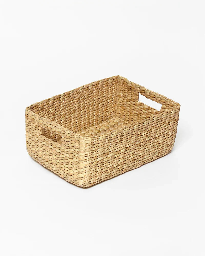 Handmade Seagrass Storage Basket for Shelves and Decorative Home Display