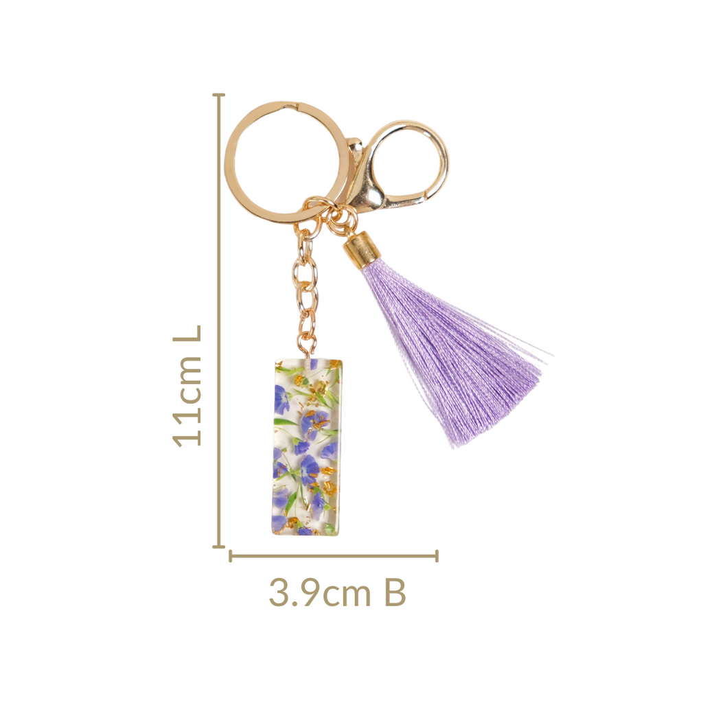 Iconic I Resin Keyring With Lavender Tassel Nestasia