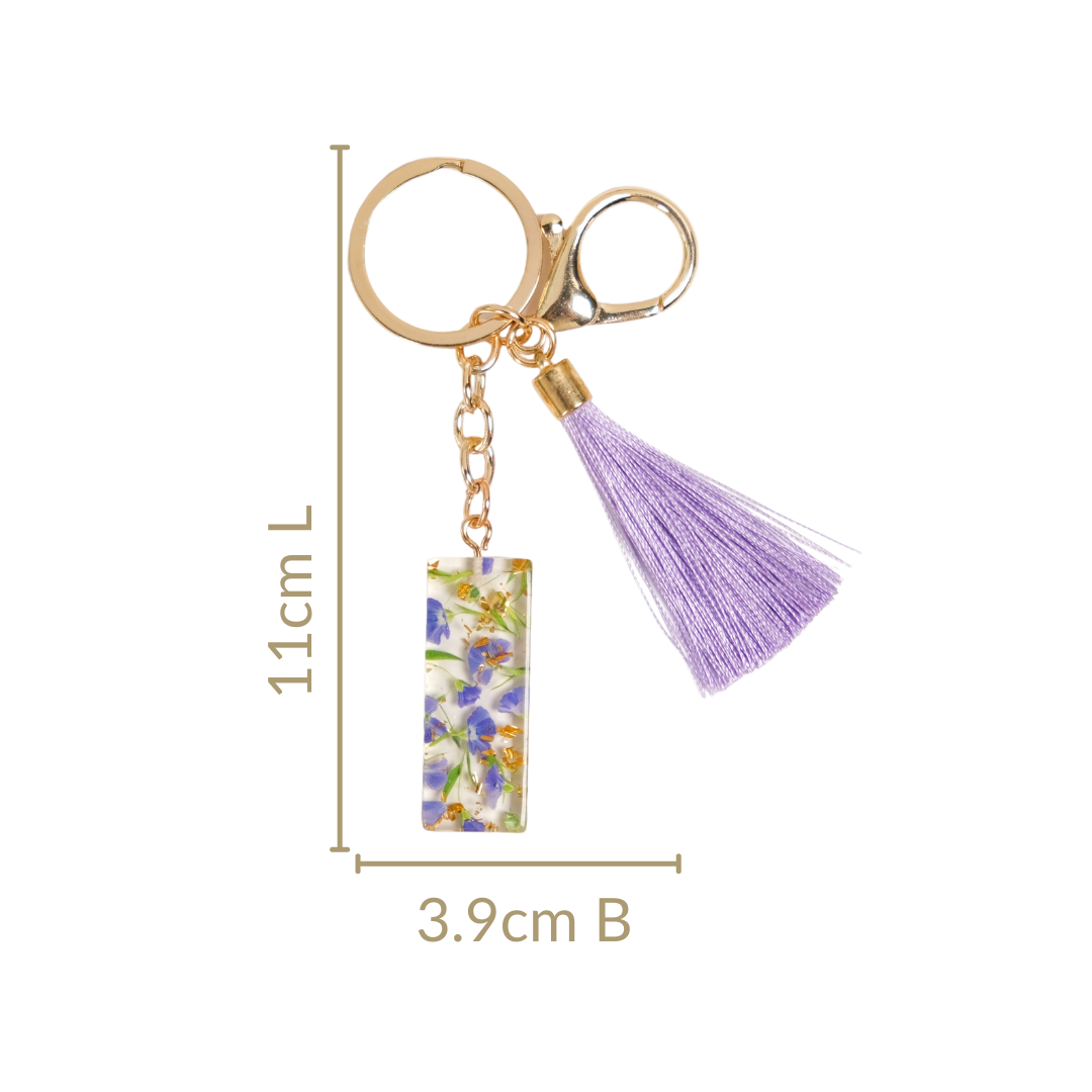 Iconic I Resin Keyring With Lavender Tassel Nestasia