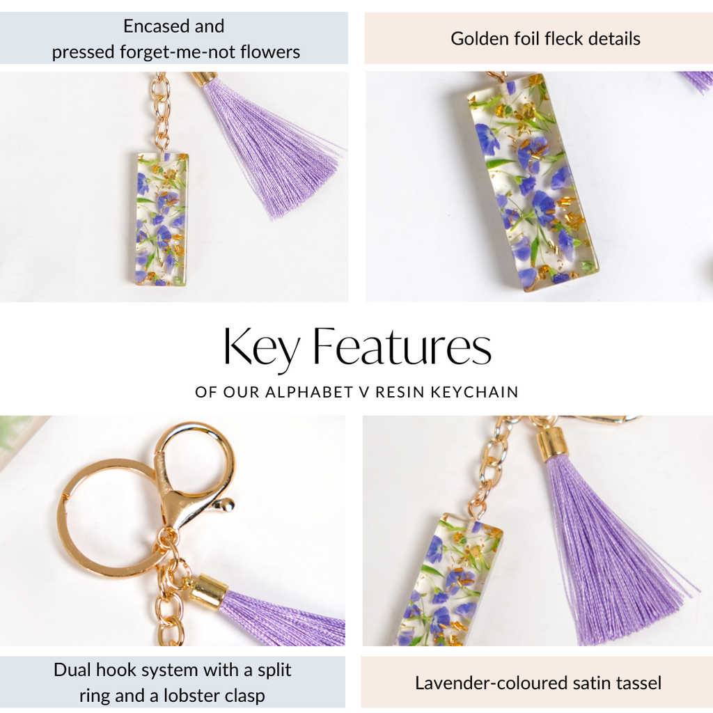 Iconic I Resin Keyring With Lavender Tassel Nestasia