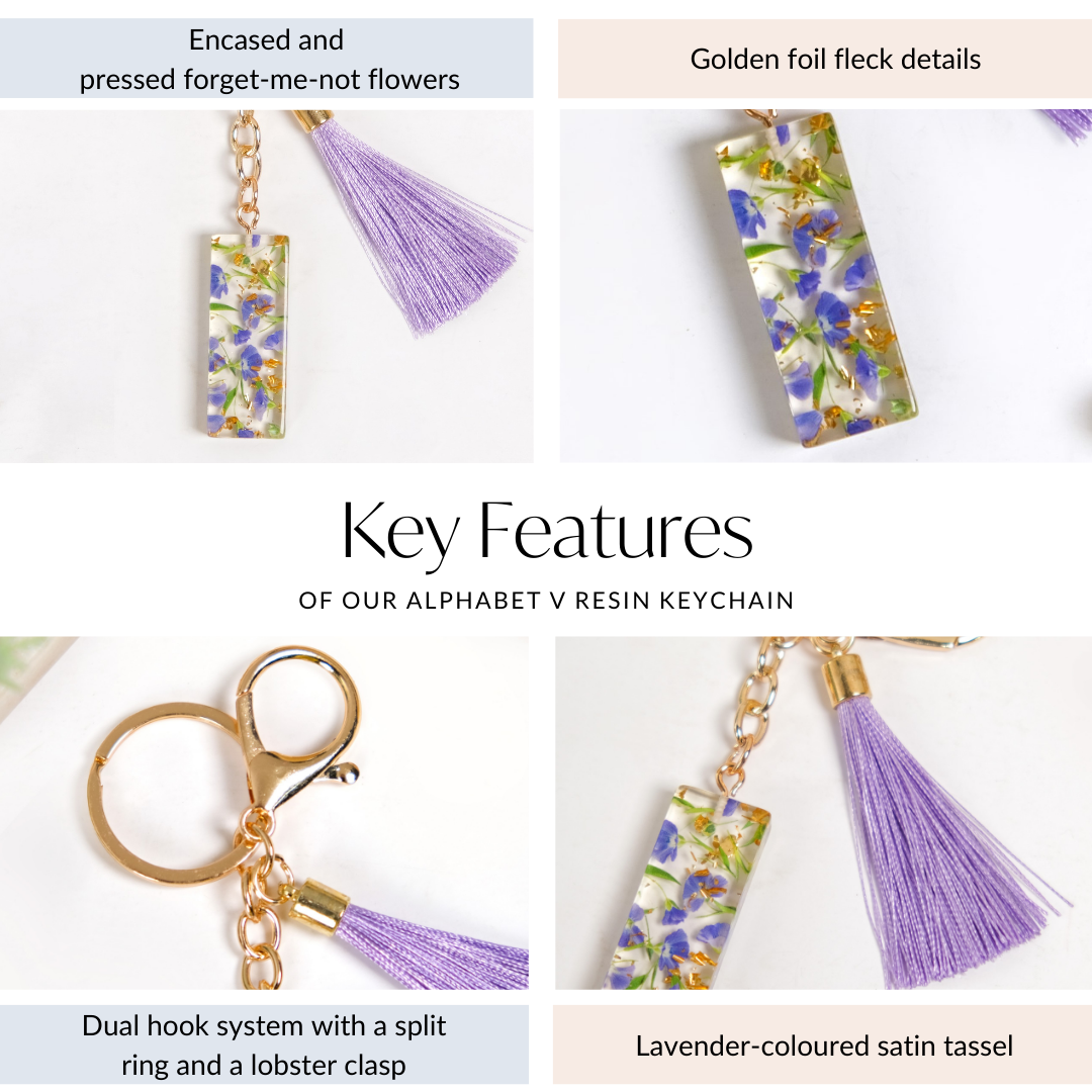 Iconic I Resin Keyring With Lavender Tassel Nestasia
