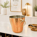 Copper And Steel Hammered Ice Bucket With Handle (6 inch) Vedansh Craft