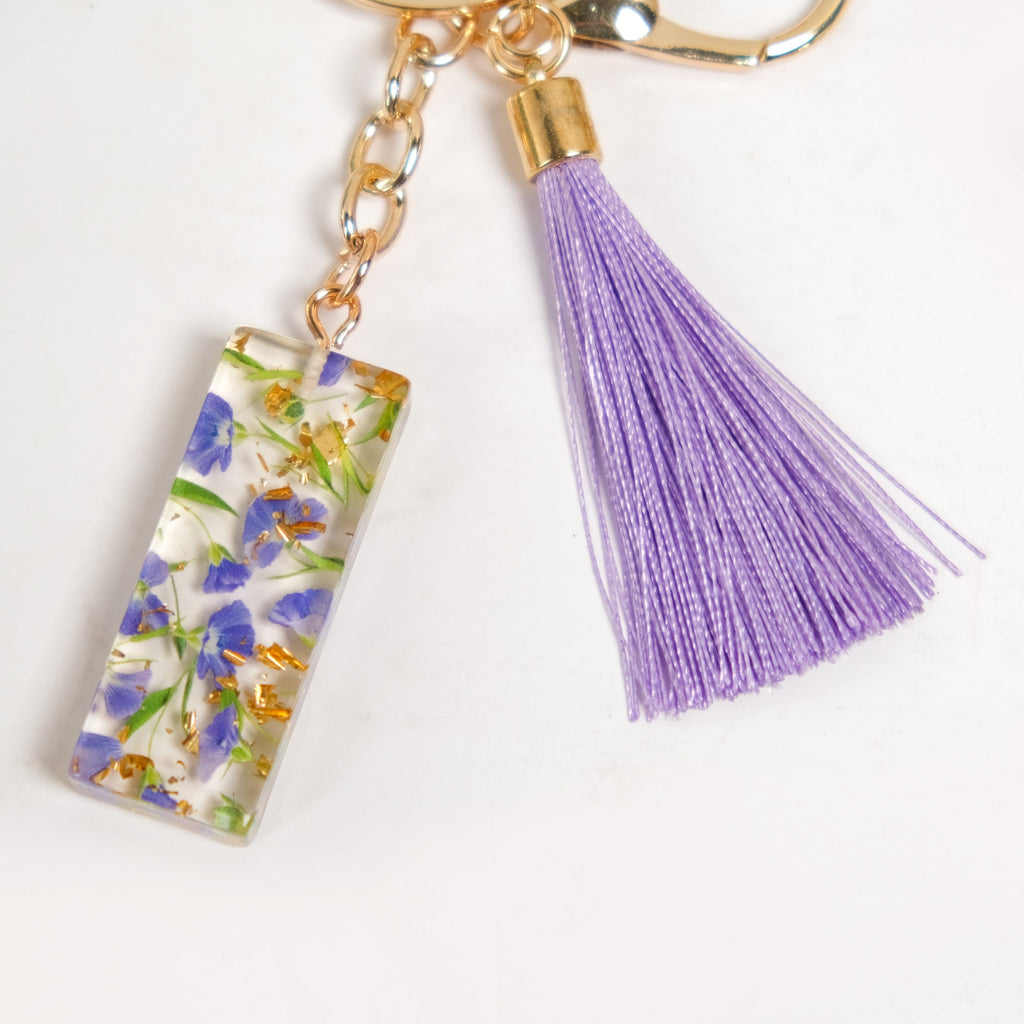 Iconic I Resin Keyring With Lavender Tassel Nestasia
