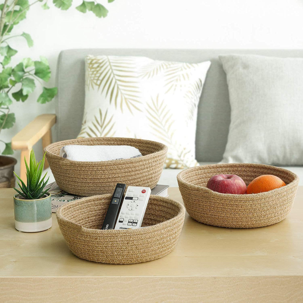 Natural Jute Round Utility & Storage Basket (Medium)