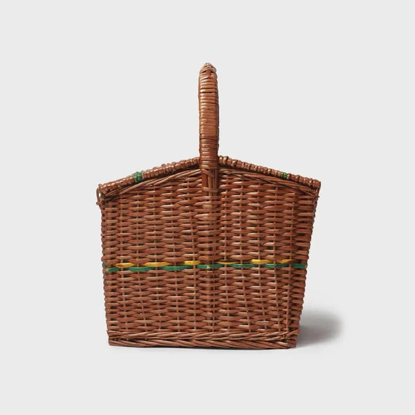Natural Wicker Picnic Basket for Lunch, Food Carry & Travel