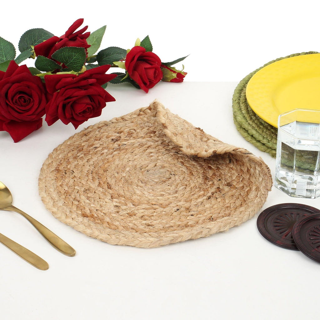 Handwoven Jute Placemat for Stylish Dining Table and Kitchen Decor