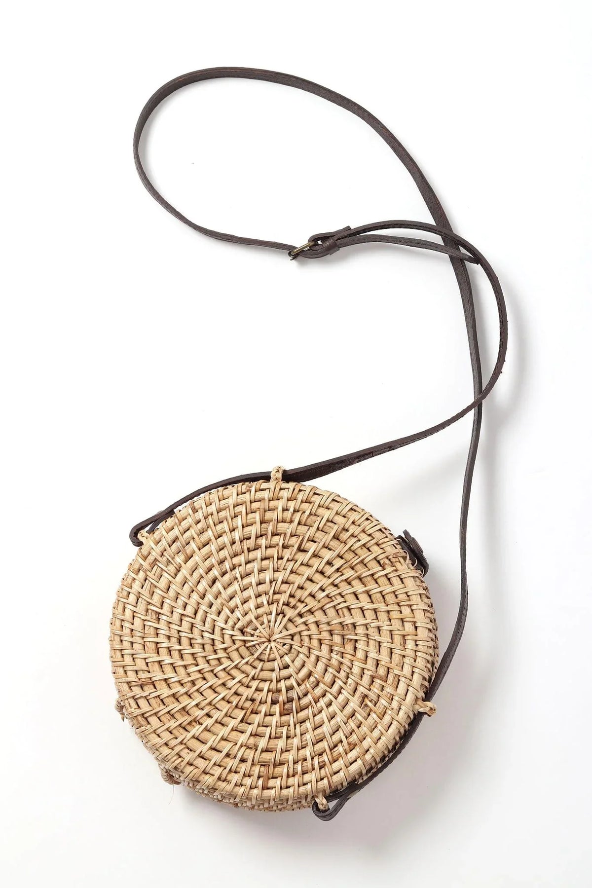 Handwoven Round Rattan Sling Bag for Boho Chic, Travel, and Everyday Style