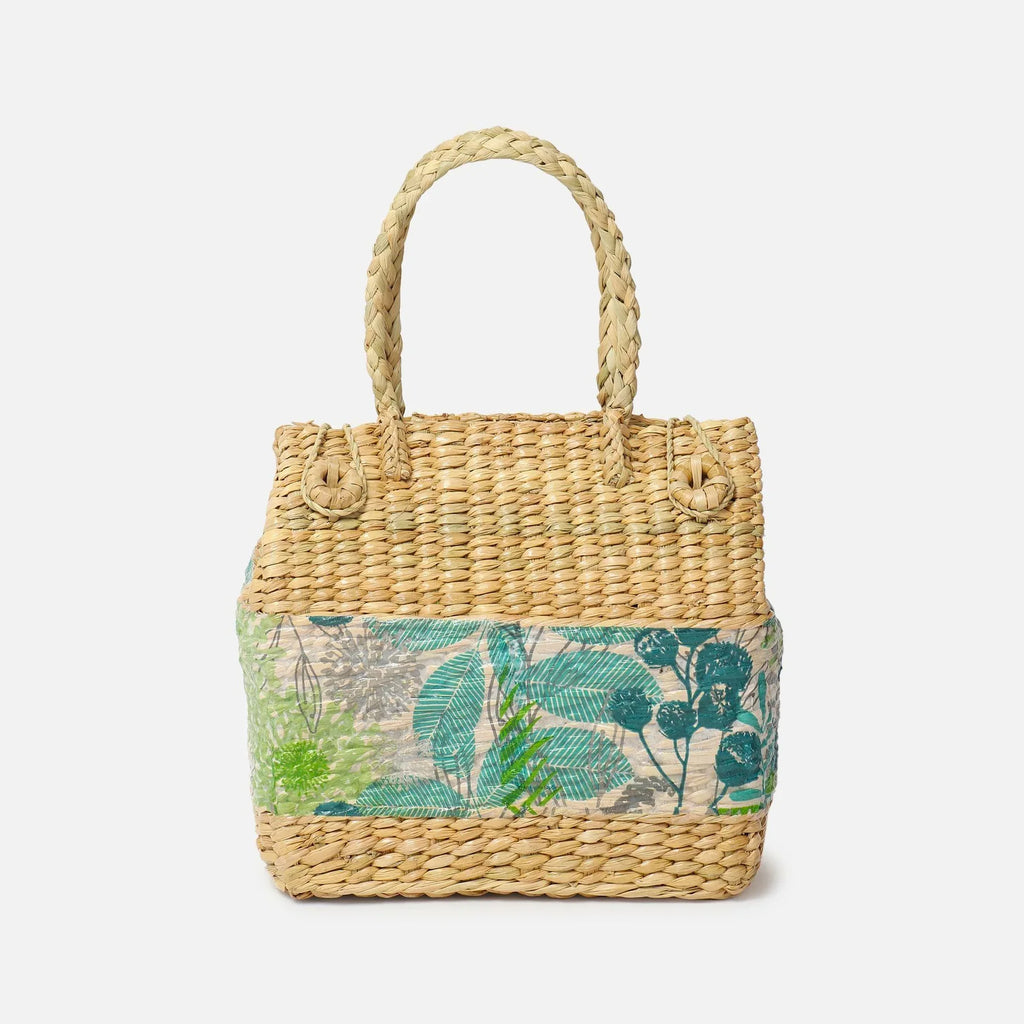 Portable Seagrass Picnic Hamper for Travel, Lunch, and Outdoor Adventures