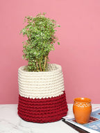 Set of 2 Basket Woven Cotton for Indoor Plants & Everyday Storage